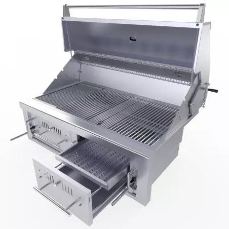 Barbecue Encastrable Hybride Charbon De Bois & Gaz 42" - 106cm - SUNSTONE 3 Barbecue Encastrable Hybride Charbon De Bois & Gaz 42" - 106cm - SUNSTONE – Image 3