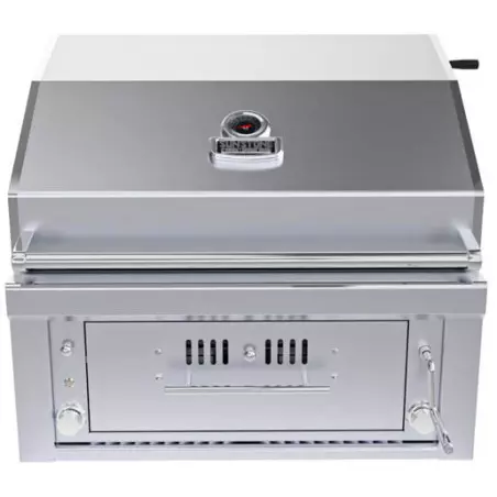 Barbecue Encastrable Hybride Charbon De Bois Et Gaz 30" - 76cm - SUNSTONE 1 Barbecue Encastrable Hybride Charbon De Bois Et Gaz 30" - 76cm - SUNSTONE