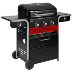 Barbecue Hybride Gaz & Charbon Gas2Coal 330 2.0 3 Brûleurs -Magasin De Fournitures De Cuisine Pour Barbecue barbecue hybride gaz charbon gas2coal 20 3 bruleurs 4