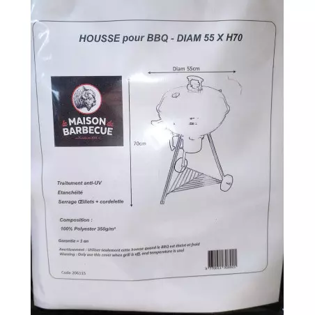 Housse Barbecue Rond Diam 55 X H77cm - Lmdb -Magasin De Fournitures De Cuisine Pour Barbecue housse barbecue rond diam 55 x h77cm lmdb