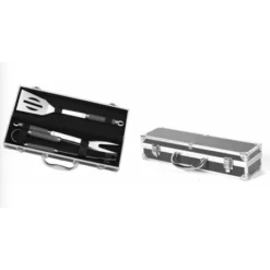 Mallette 3 Ustensiles Grise (Pince, Spatule Et Fourchette)
